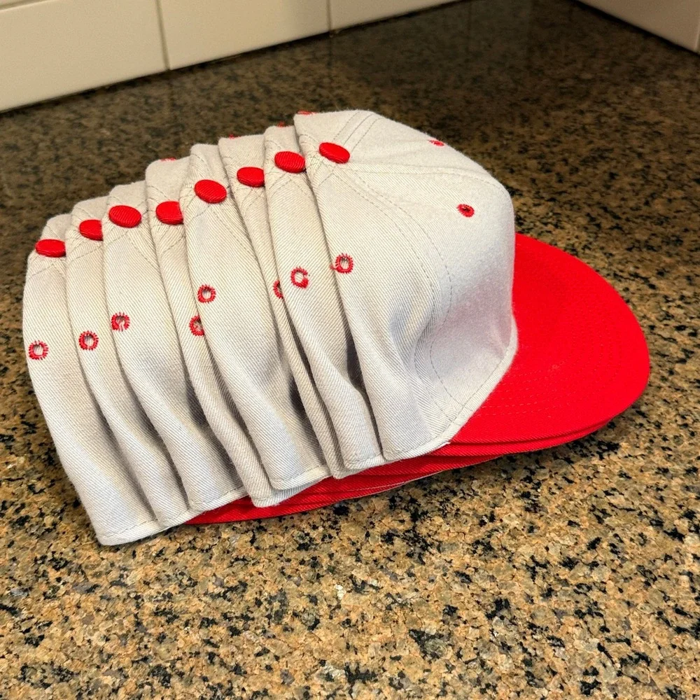 Vtg Blank Tournament Headwear Pro Model Hat 6 7/8 Gray Made in USA - Lot of 8